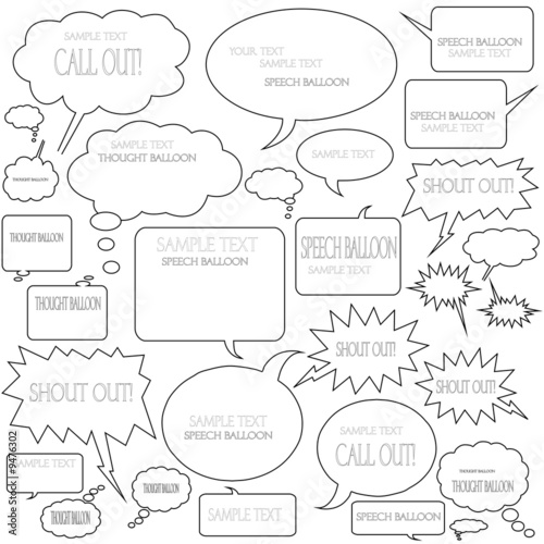 Comic Dialogue Balloon Set