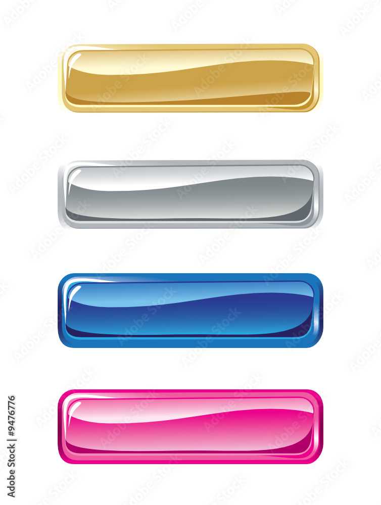 Set of vector glass shone buttons on a white background Set of vector glass shone buttons on a white background