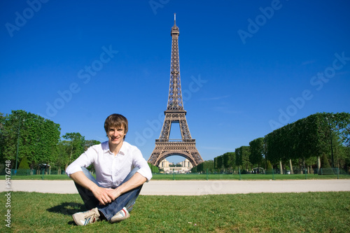 Young man on the Champs de Mars