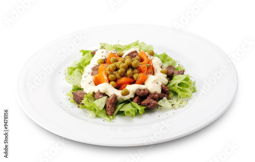 Chicken Salad Isolated on White Background