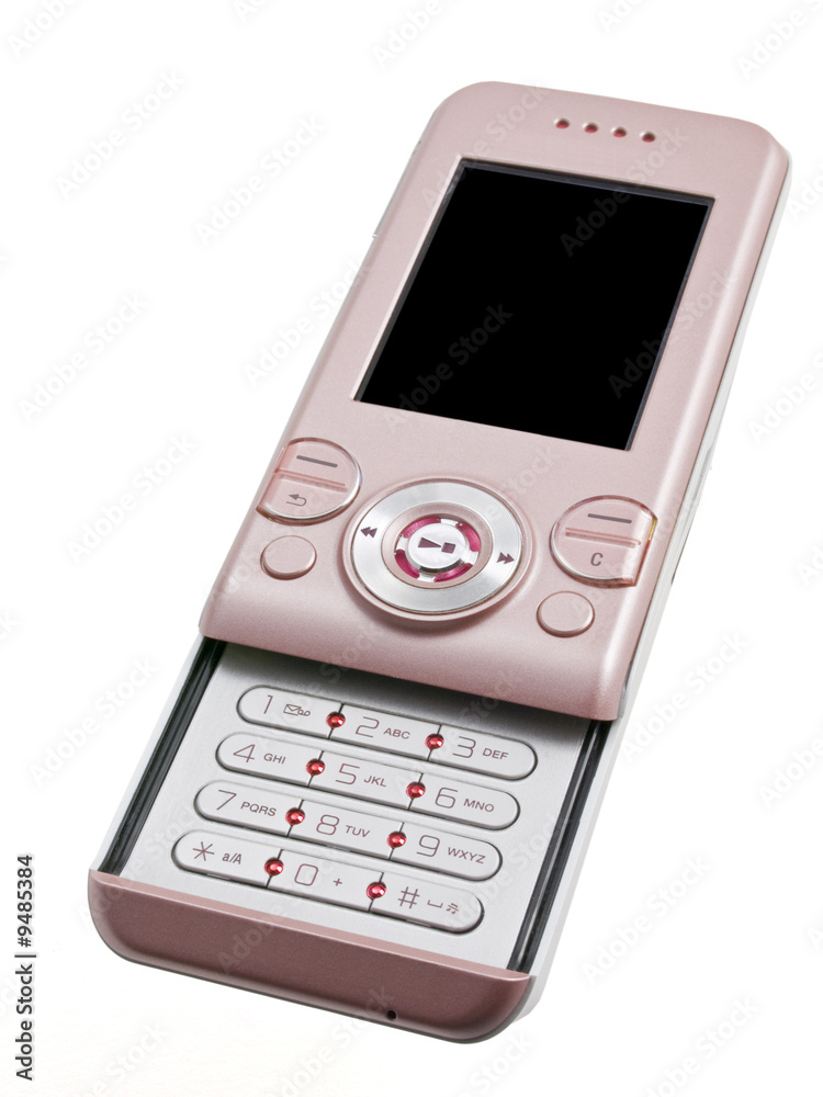 Pink Slider Cell Phone bottom angle perspective Pink Slider Cell Phone bottom angle perspective
