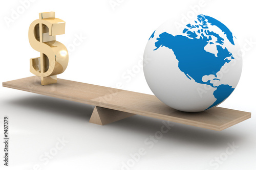 World business. 3D image. T...