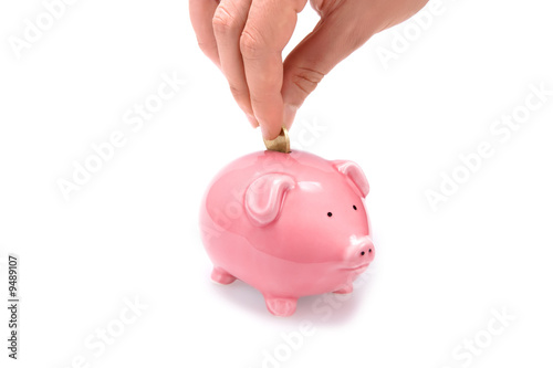 Save money with piggy bank! photo