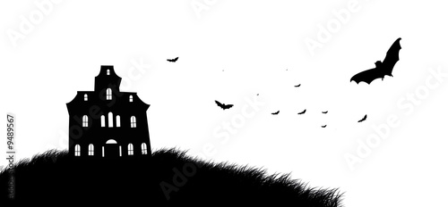 maison hantée et chauve-souris