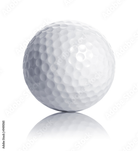 golf ball isolated on white with reflection