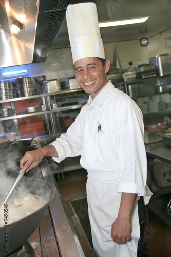 chef cooking smiling