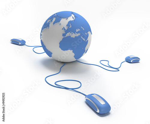 World connection in blue
