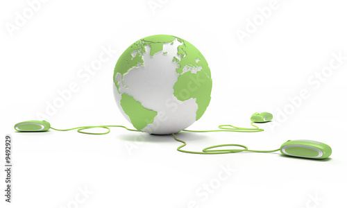 World connection in green
