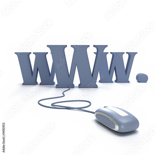 WWW symbol connected to a m...
