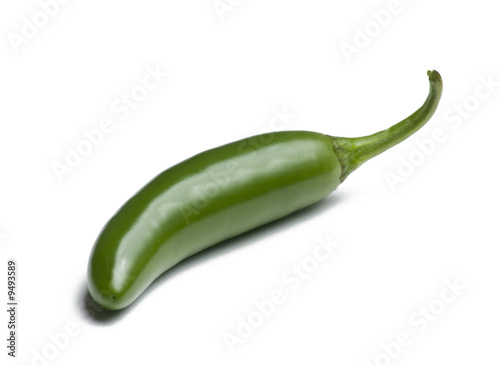Serrano Pepper on White Background