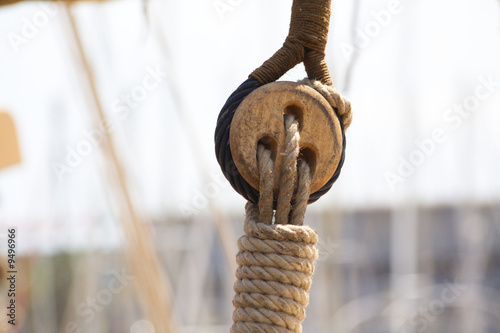 Wallpaper Mural Close up of a rigging element of an old sail boat in Barcelona Torontodigital.ca
