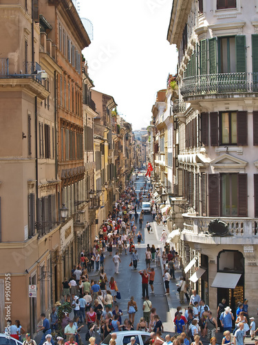 strassen von rom, blick von der spanische treppe, via condotti photo