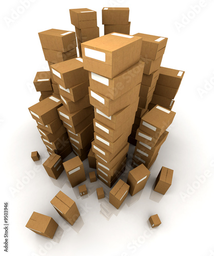 Huge piles of cardboard box...