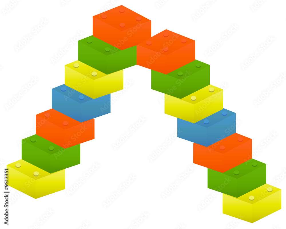 Fototapeta premium Isolated block stairs leading to nowhere