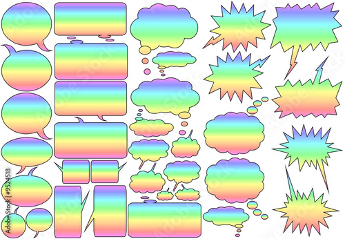 Rainbow Comic Dialogue Balloon Set