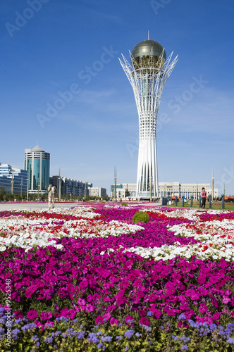 Bayterek Tower at the avenue of the Republic in Astana