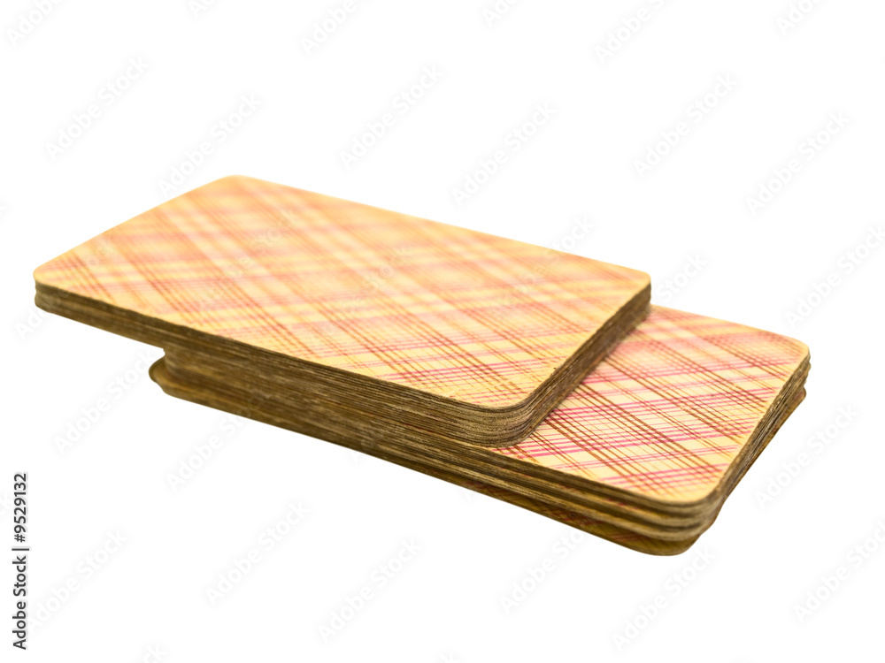 card heap against the white background.. card heap against the white background..