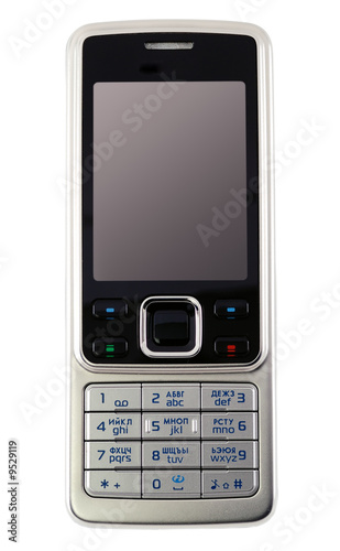 Classic modern mobile phone. Isolated with clipping path