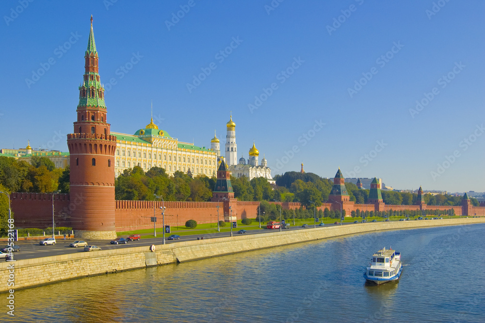 View From Moscow-river On Kremlin. View From Moscow-river On Kremlin.