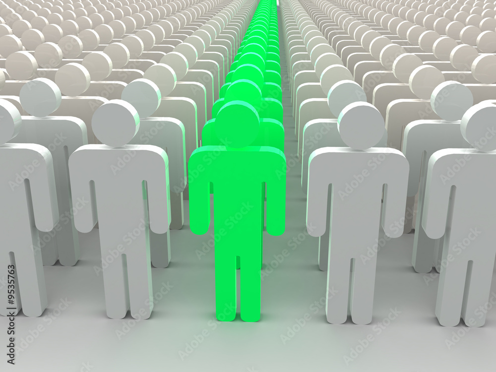 Fototapeta premium Silhouettes of people. 3d