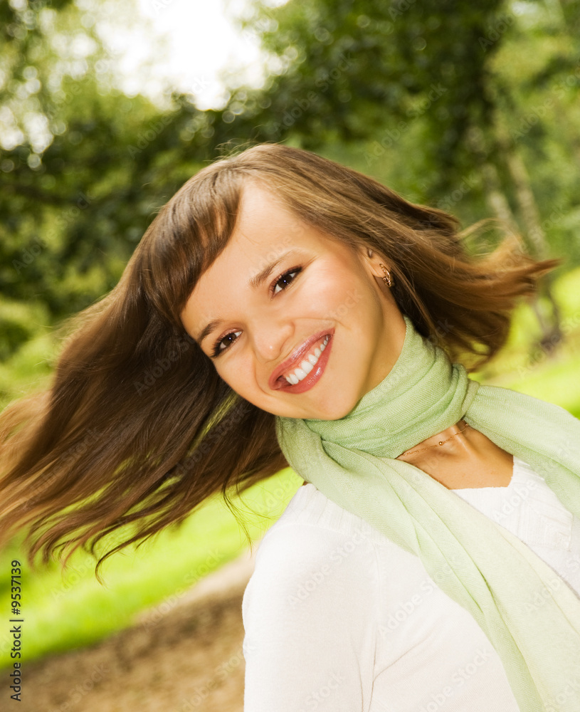 Beautiful romantic brunette close-up portrait Beautiful romantic brunette close-up portrait