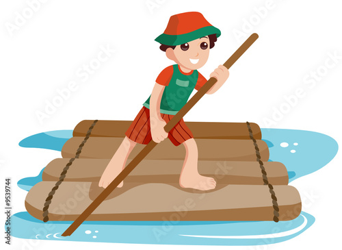 Boy On Raft