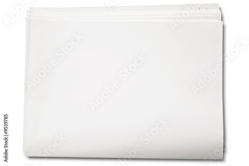 a  blank newspapers on white - with clipping path photo