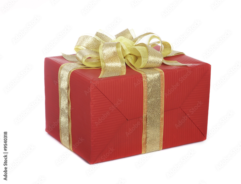 Box with a gift on a white background Box with a gift on a white background