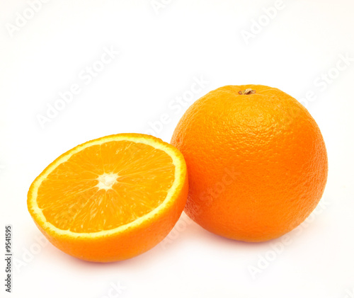 Bright, ripe oranges - object over white