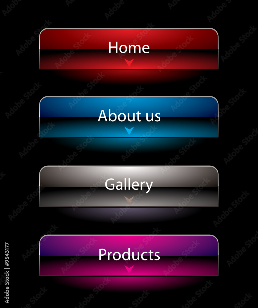 Website black vista style buttons set template Website black vista style buttons set template