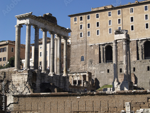 Ruins of an ancient Roman forum, Roma, Italy