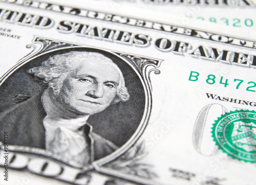 Closeup of US dollar focussed on President Washington