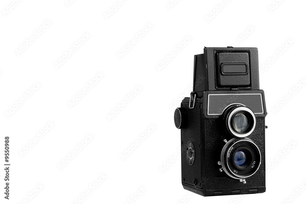 Old medium format camera isolated