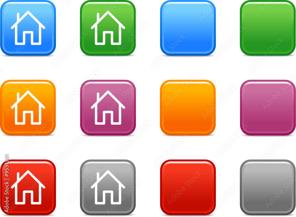 Color buttons with home icon Color buttons with home icon