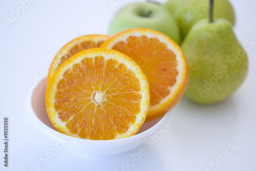 Fresh fruit  a tropical orange on white backgroud