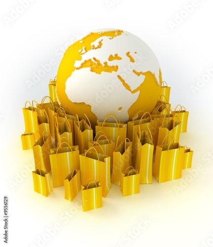 World globe surrounded by y...