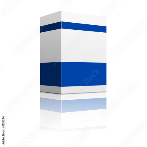 vector serie - white and blue carton box isolated on white