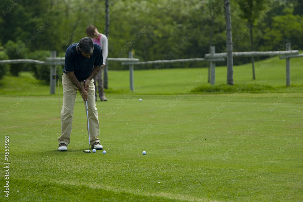 Obraz premium Golf club view of putting green - sport