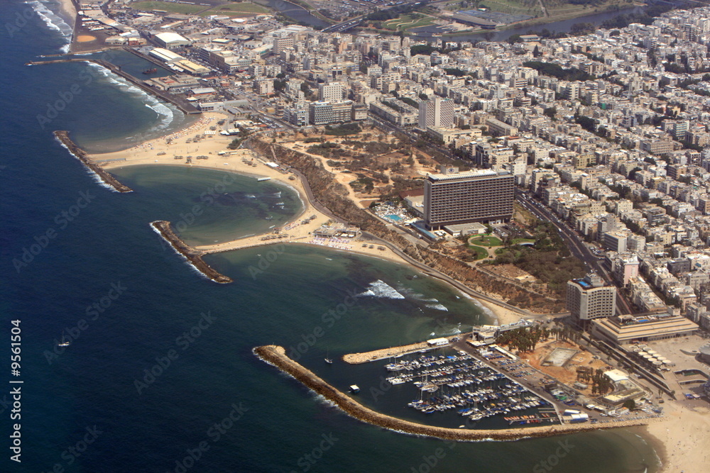Aerial view of the Tel Aviv coastline