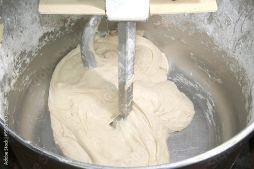 making pastry dough with mixer