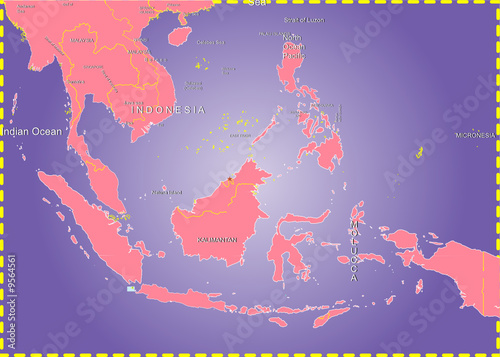 Philippines Sea and Indonesia Map.