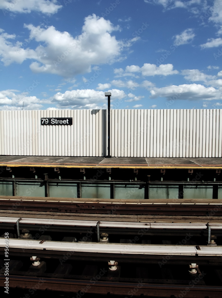 Elevated Station in New York City Subway System Elevated Station in New York City Subway System