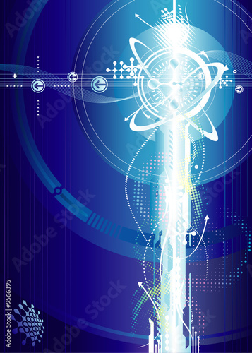 Futuristic background of Voltage, vector illustration layered.