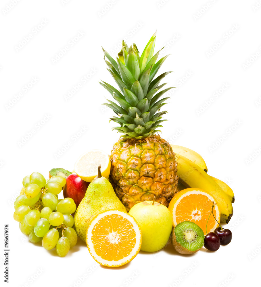lot of fresh fruits isolated on white lot of fresh fruits isolated on white