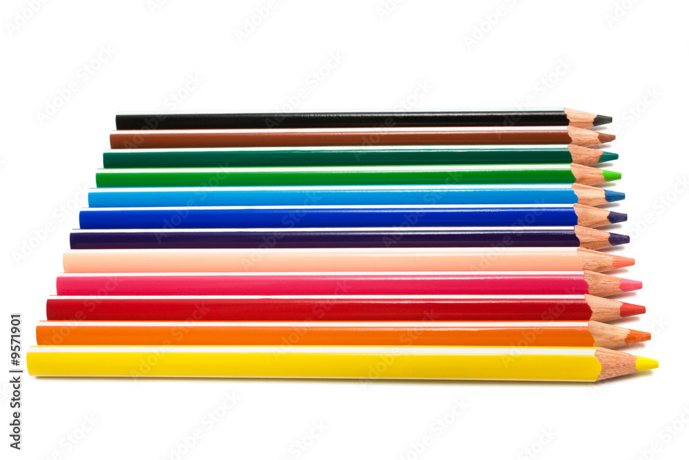 Beautiful color pencils on a white background Beautiful color pencils on a white background