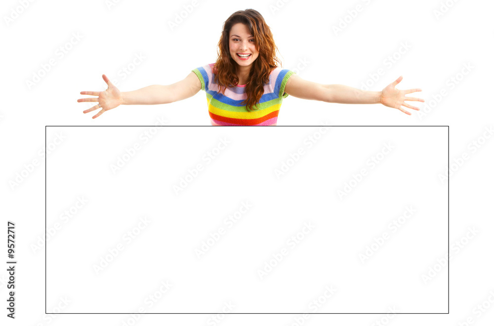 Beautiful smiling woman. Isolated over white background. Beautiful smiling woman. Isolated over white background.