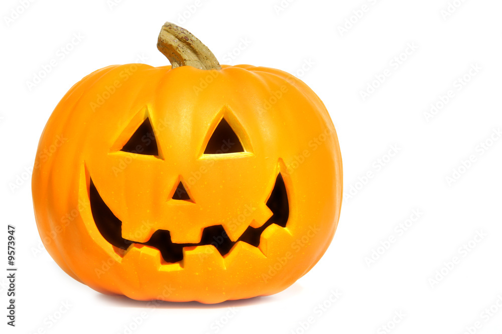 Pumpkin with halloween phrases on white background Pumpkin with halloween phrases on white background