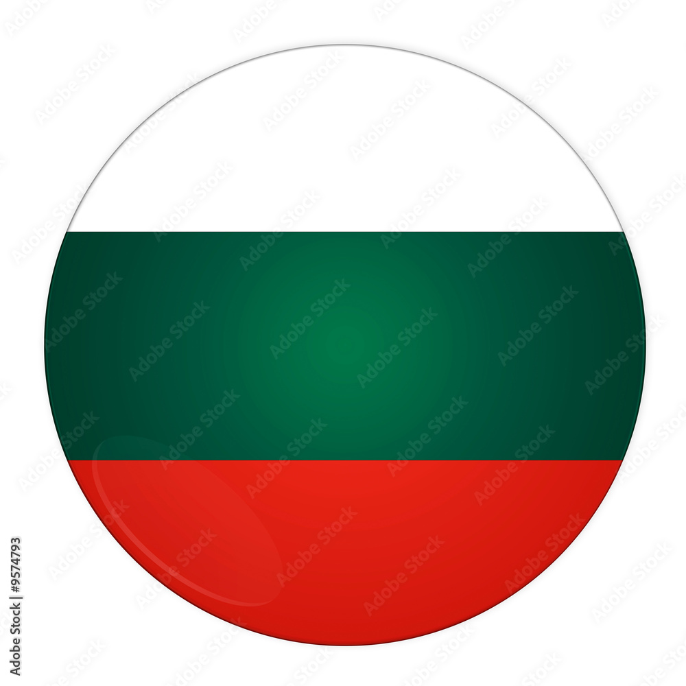 Fototapeta premium Abstract illustration: button with flag from Bulgaria country