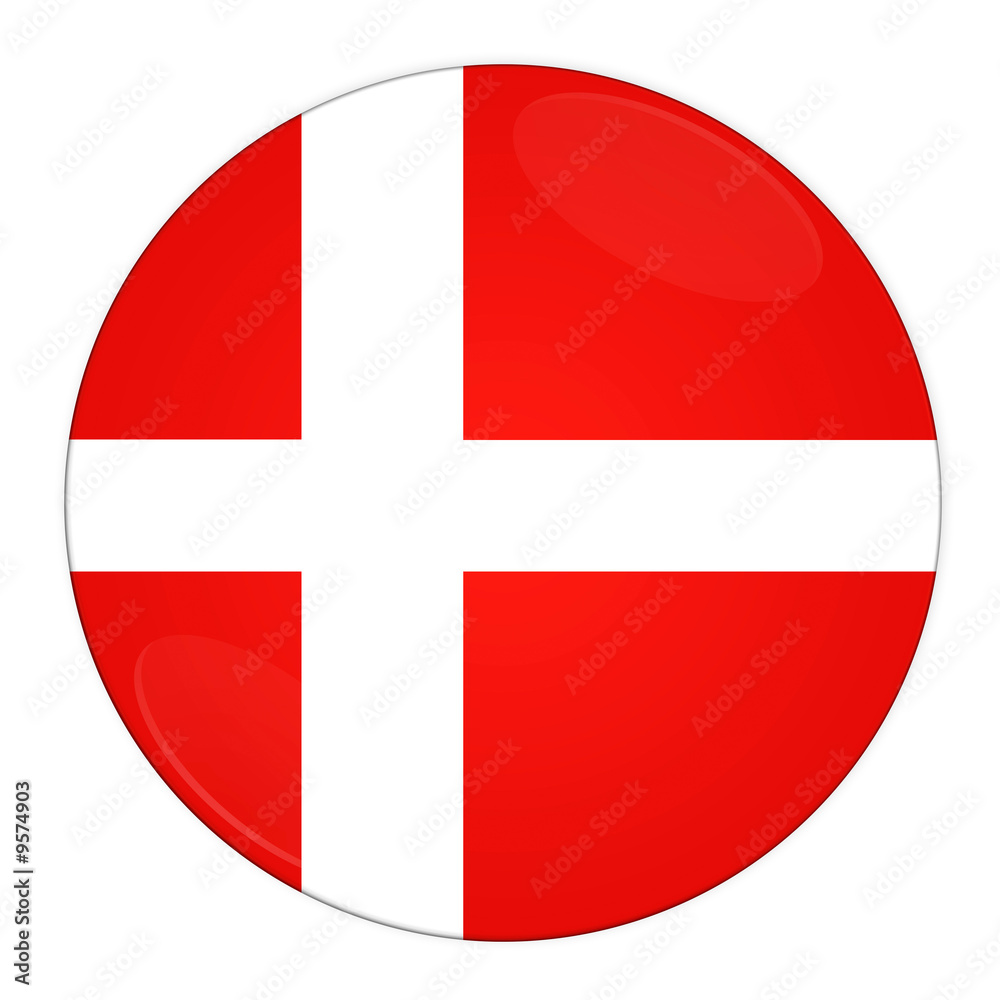 Abstract illustration: button with flag from Denmark country Abstract illustration: button with flag from Denmark country