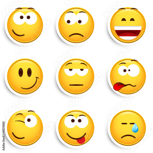 Lot de 9 smileys
